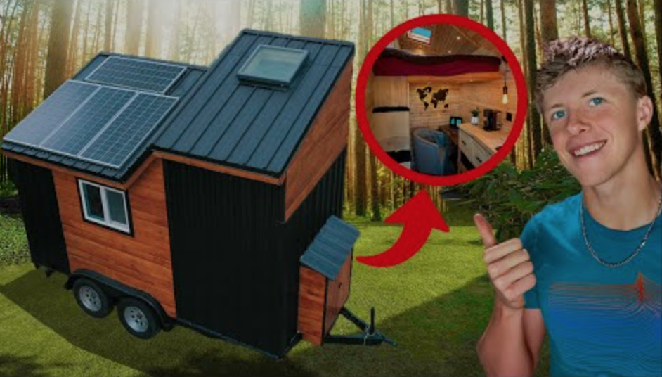 Boy with his own tiny house