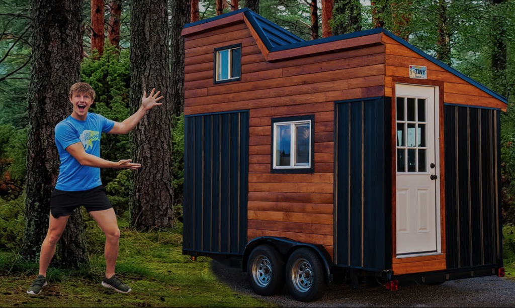Boy with his tiny house