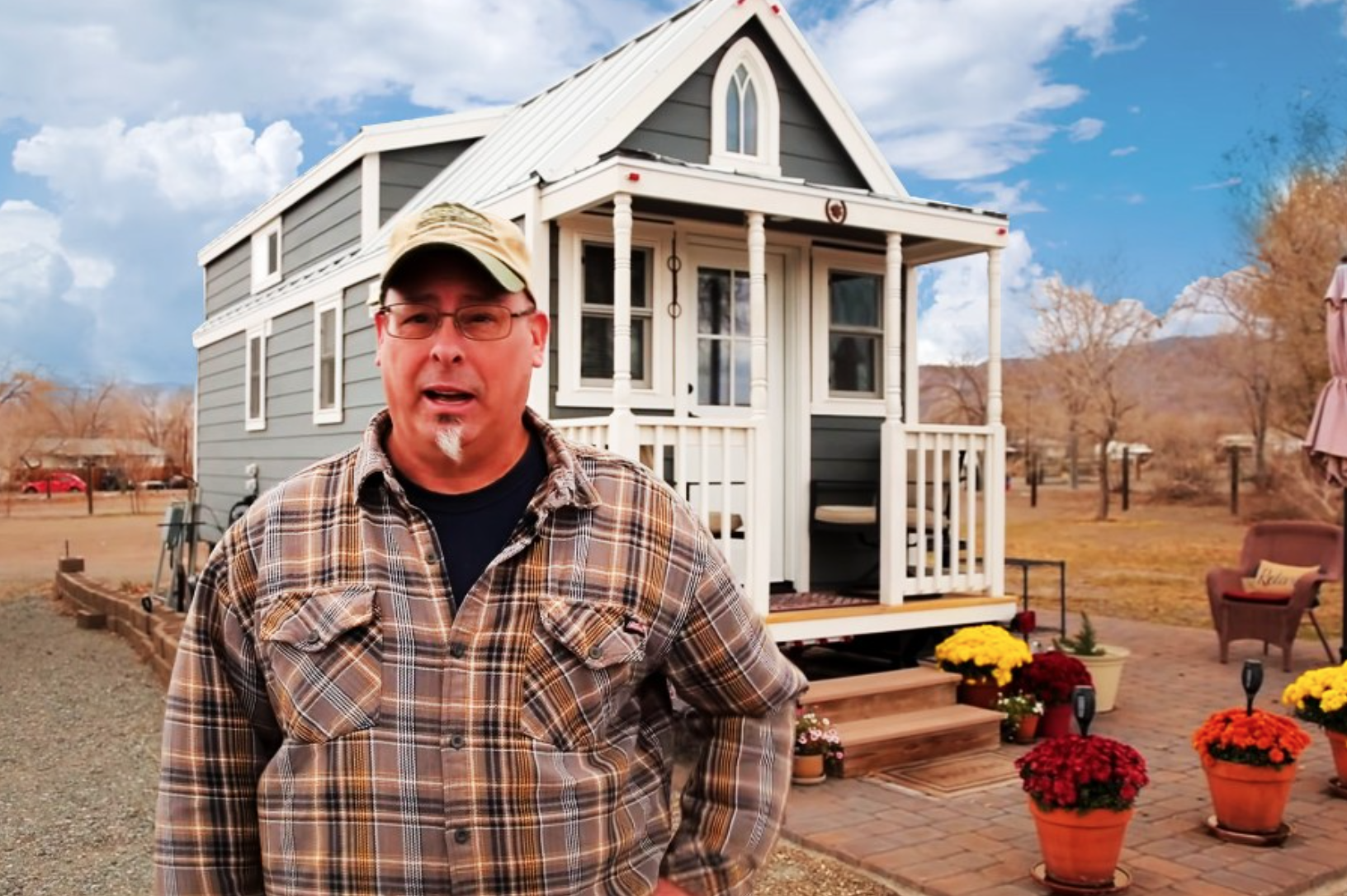 Owner with his tiny house
