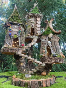 Three DIY fairy houses